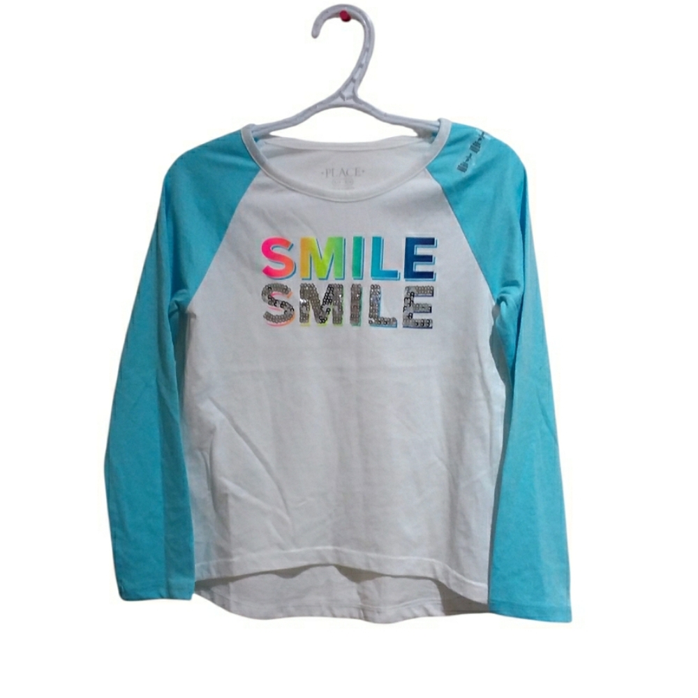 NWT CHILDRENS PLACE Girls Smile Raglan Long Sleeve